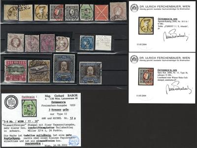 .gestempelt - Sammlung Österr. 1850/1922 u.a. mit Nr. 10Ib und 11Ib, - Francobolli e cartoline