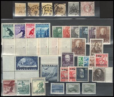 .gestempelt/*/** - Sammlung Österr. I. Rep. sowie Monarchie ab 1850, - Stamps and postcards