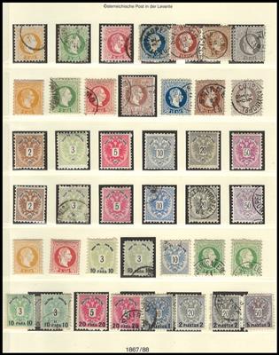 .gestempelt/*/(*) - Sammlung Österr. Levante sowie Post auf Kreta, - Briefmarken und Ansichtskarten