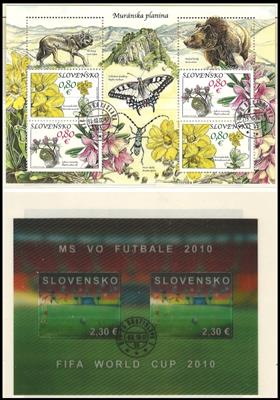 .gestempelt - Sammlung Tschechosl. ca. 1993/2010 und Slowakei ca. 1993/2012, - Briefmarken und Ansichtskarten