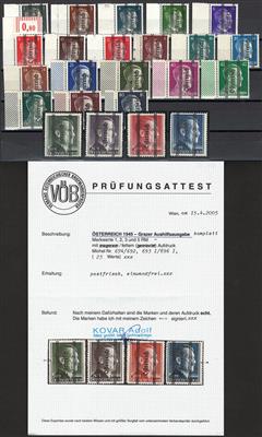 ** - Österr. 1945 Grazer-Aushilfsausg. kpl. (ANK. 674/692, - Známky a pohlednice