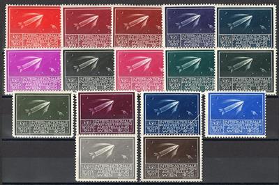 * - Österr. WIPA Vignetten 1933 "Porakete" in 16 versch. Farben, - Briefmarken und Ansichtskarten