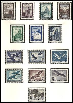 **/Poststück - Sammlung Österr. 1945/1984 u.a. mit Flug 1950/53 - Kindheit - Kärnten -Wiederaufbau II, - Stamps and postcards