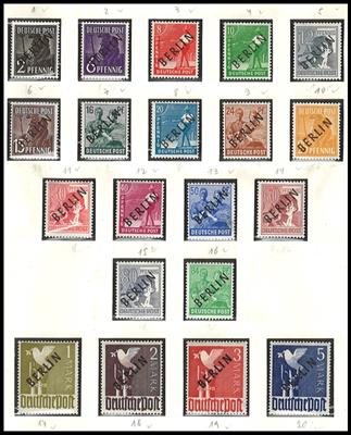 ** - Sammlung Berlin 1949/1990u.a. mit Nr. 1/34 - Block Nr. 1 etc., - Francobolli e cartoline