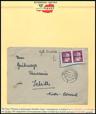 Poststück - Bezirk Scheibbs 1945 - über 20 Belege, - Známky a pohlednice