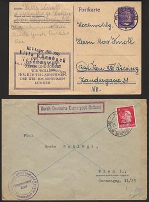 Poststück/Briefstück - Partie Poststücke D.Reich mit D. Bes. WK II, - Francobolli e cartoline