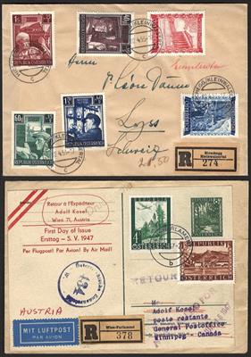 Poststück/Briefstück - Partie Poststücke Österr. II. Rep. ab 1945 mit interess. Stücken, - Briefmarken und Ansichtskarten