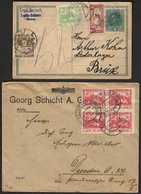 Poststück/Briefstück - Partie Poststücke Tschechosl. ca. 1918/1939, - Briefmarken und Ansichtskarten