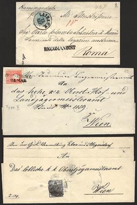 Poststück/Briefstück - Ppartie Poststücke Österr. Monarchie ab Ausg. 1850, - Briefmarken und Ansichtskarten