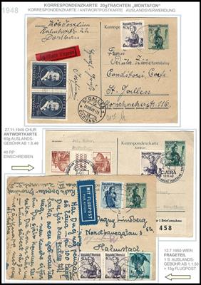 Poststück - Interess. Partie Ganzsachen Trachten II u.a. mit Verwendung als Antwortkarte, - Briefmarken und Ansichtskarten