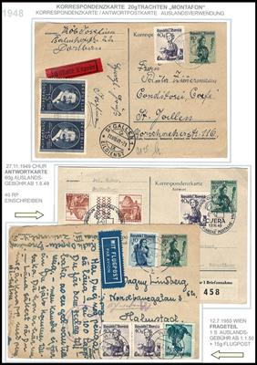 Poststück - Interess. Partie Ganzsachen Trachten II u.a. mit Verwendung als Antwortkarte, - Stamps and postcards