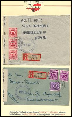Poststück - Kärnten 1945 - ca. 40 Belege, - Francobolli e cartoline