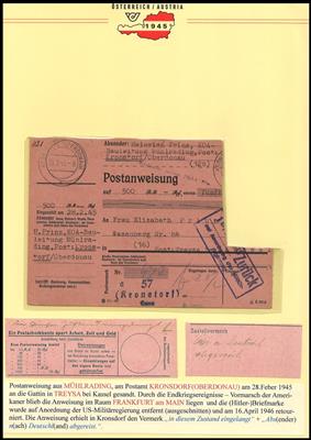 Poststück - Linz Umgebung Süd 1945 - über 25 Belege u.a. Überrollpost, - Briefmarken und Ansichtskarten