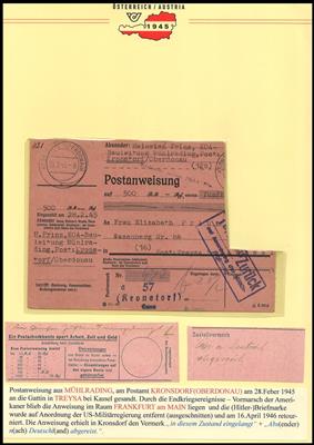 Poststück - Linz Umgebung Süd 1945 - über 25 Belege u.a. Überrollpost, - Známky a pohlednice