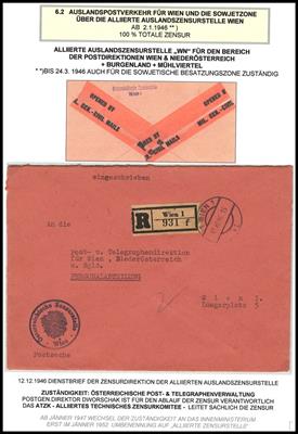 Poststück - Österr. 1946 - rekommandierter - Francobolli e cartoline