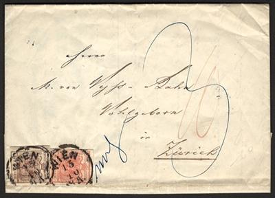 Poststück - Österr. Ausg. 1850 - Nr. 3M - Briefmarken und Ansichtskarten