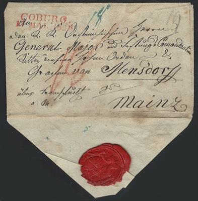 Poststück - Österr. - Militärische Post vor 1914 - Kleines Kuvert aus Coburg an General Major Graf von Mendsdorff, - Stamps and postcards