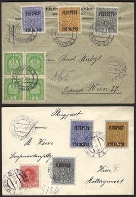 Poststück - Österr. Monarchie - 4 Flugpostbelege 1918, - Stamps and postcards