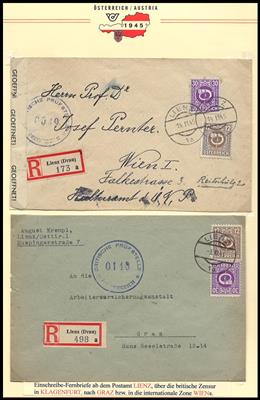 Poststück - Osttirol 1945 - 20 Belege u.a. Reco, - Známky a pohlednice