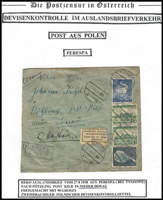 Poststück - Partie Devisenkontroll - Belege div. Europa, - Známky a pohlednice