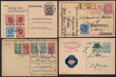 Poststück - Partie Ganzsachen Österr. ab Monarchie, - Briefmarken und Ansichtskarten