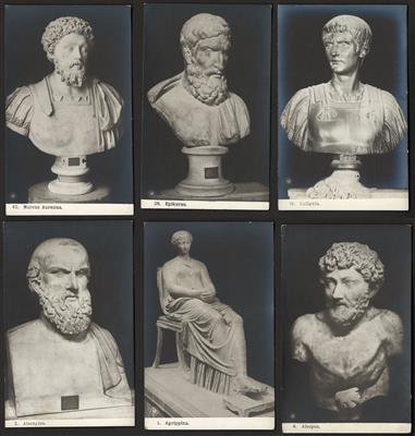 Poststück - Partie Motivkarten meist Büsten von berühmten Griechen und Römern, - Francobolli e cartoline