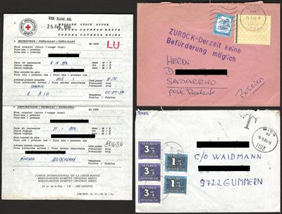 Poststück - partie Poststücke Bürgerkrieg in Bosnien mit Flüchtlings- und Mitnehmerpost nach Österreich, - Francobolli e cartoline