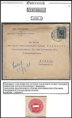 Poststück - Partie Poststücke Österr. zum Thema POSTDIENST aus I. u. II. Rep., - Známky a pohlednice