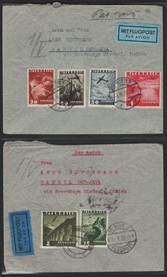 Poststück - Partie Poststücke Ostmark u.a. mit 3 Stück Flugpost nach Niederländ. Indsien aus Mai/Juni 1939, - Stamps and postcards