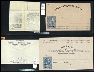 Poststück - Partie Poststücke Rohrpost aus Monarchie mit ein wenig I. Rep., - Briefmarken und Ansichtskarten