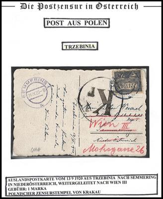 Poststück - Partie Zensurpost meist nach Österreich aus ca. 1916/21 u.a. Bulgarien, - Francobolli e cartoline