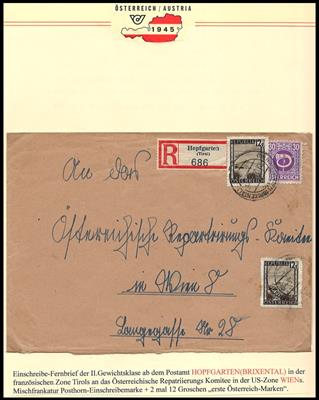 Poststück - Tirol Bezirk KITZBÜHEL 1945 - 14 Belege, - Stamps and postcards