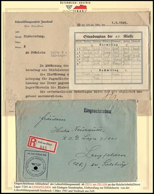 Poststück - Tirol Bezirk SCHWAZ 1945 - 12 Belege, - Francobolli e cartoline