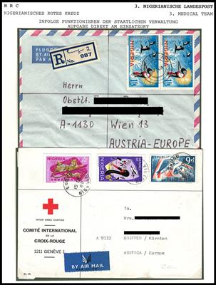 Poststück - UNO - Österreichischer Einsatz in BIAFRA und Ostnigeria 1968/70 (Austrian Med. Red Cross Team), - Známky a pohlednice