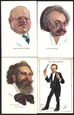 Poststück - Verlag Brüder Kohn - Künstler Carl Josef - Partie Motivkarten "Musiker", - Stamps and postcards