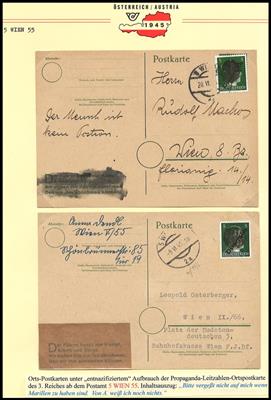 Poststück - Wien V (Margareten) über 50 Belege aus 1945, - Francobolli e cartoline