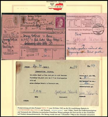 Poststück - Wien XII (Simmering) über 20 Belege aus 1945, - Briefmarken und Ansichtskarten