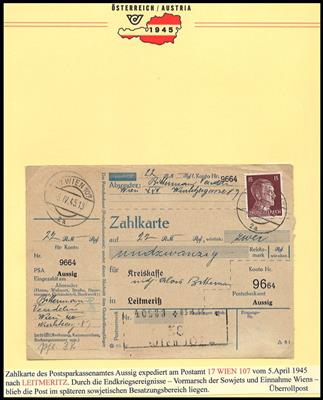 Poststück - Wien XVII (Hernals) ca. 45 Belege aus 1945, - Stamps and postcards