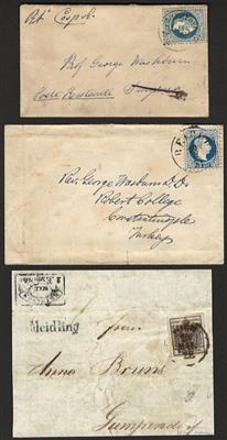 **/*/Briefstück/Poststück - Kl. Partie Österr. ab Ausg. 1863 mit etwas Levante, - Briefmarken und Ansichtskarten