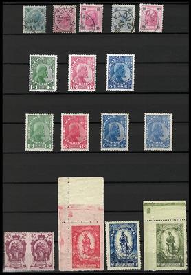 */(*)/gestempelt - Kl. Partie Liechtenstein ab 1912 mit Vorläufer und Abarten, - Stamps and postcards