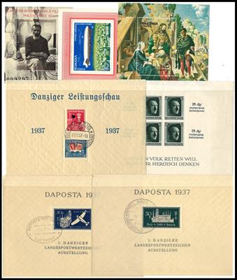 **/gestempelt - Partie meist Blockausgaben Übersee und Europa mit Vielen Motiven, - Briefmarken und Ansichtskarten