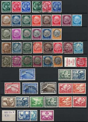 .gestempelt/*/**/(*)/Poststück - Sammlung D.Reich 1933/1945 tls. * bzw. **und gestempelt gesammelt, - Stamps and postcards