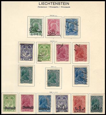 .gestempelt/*/** - sammlung Liechtenstein ca. 1912/1987, - Francobolli e cartoline