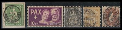 **/*/gestempelt - Sammlung Schweiz, - Briefmarken und Ansichtskarten