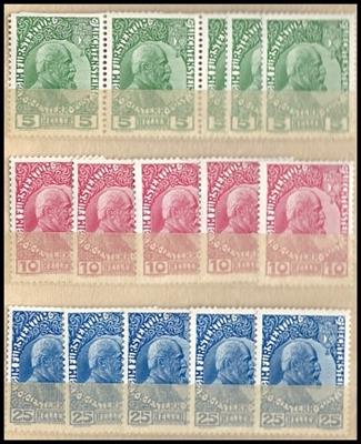 **/* - Kl. Partie Liechtenstein Ausg. 1912/20, - Stamps and postcards