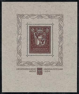 ** - Liechtenstein Block Nr. 1 (VADUZBLOCK) postf. einwandfrei, - Francobolli e cartoline