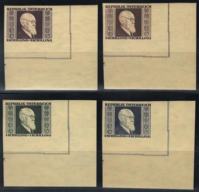 ** - Österr.   ANK. Nr. 780 B/ 783 B (Renner geschn.) postfr. rechte untere Eckrandstücke, - Stamps and postcards