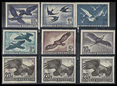 ** - Österr. Flgp. 1950/53 - überkpl. (ANK. Nr. 967/73 a, - Stamps and postcards