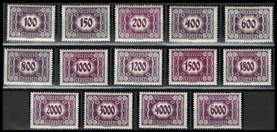 ** - Österr. Porto Nr. 118/31,159/74 u. 232/59 (gelb G.), - Stamps and postcards