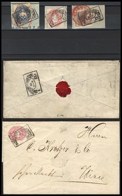 Poststück/Briefstück - Österr. Monarchie - kl. Partie Fahnestempel von PERCHTOLDSDORF, - Briefmarken und Ansichtskarten